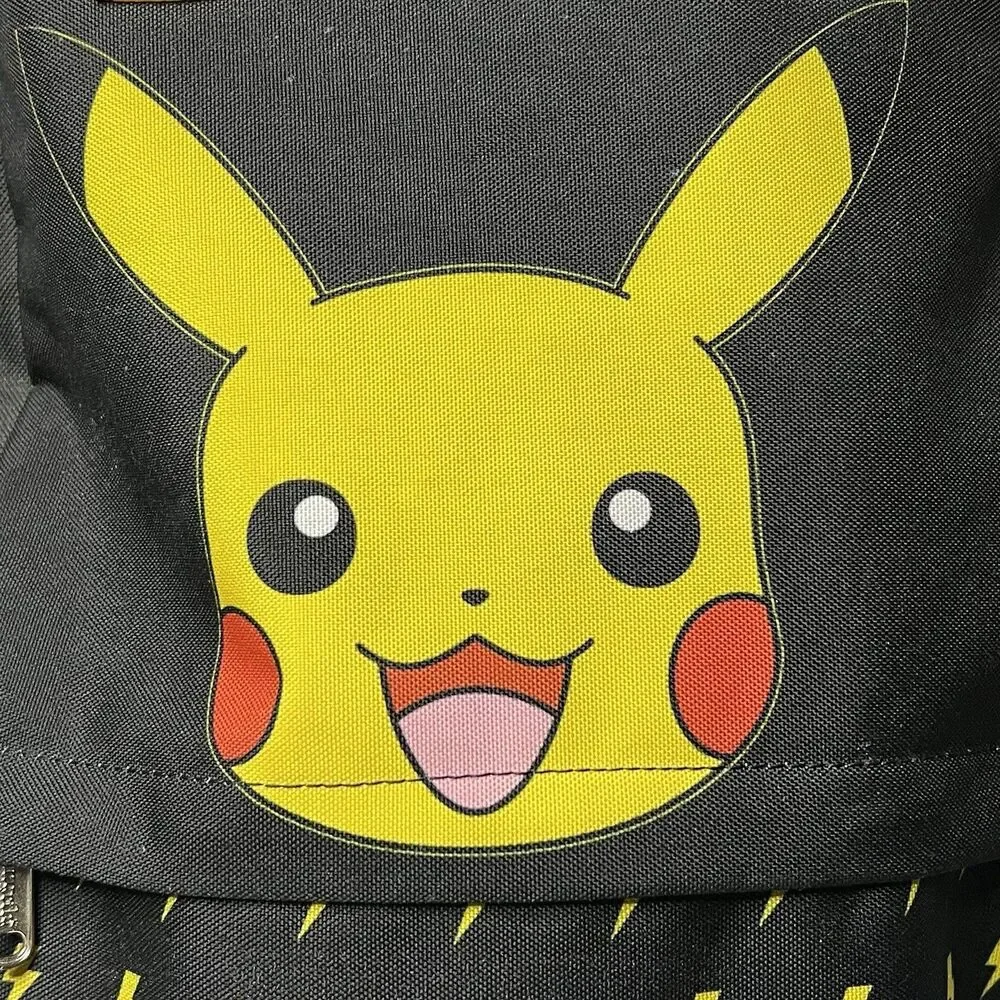 Pokemon Loungefly Pikachu Backpack Black & Yellow Lightning Bolt 17